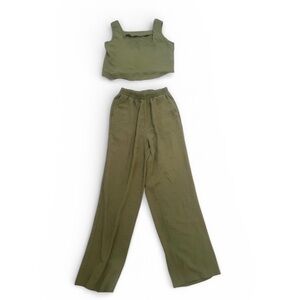 Olive Green Women's Two-Piece Set